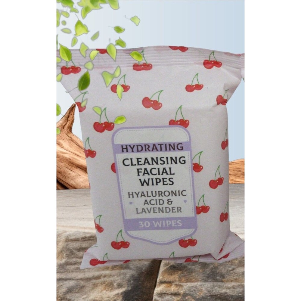 Hydrating Cleansing Facial Wipes Hyaluronic Acid & Lavender 30 Wipes